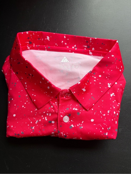 Other - Men's Red Splatter Polo Shirt - Performance Golf Style